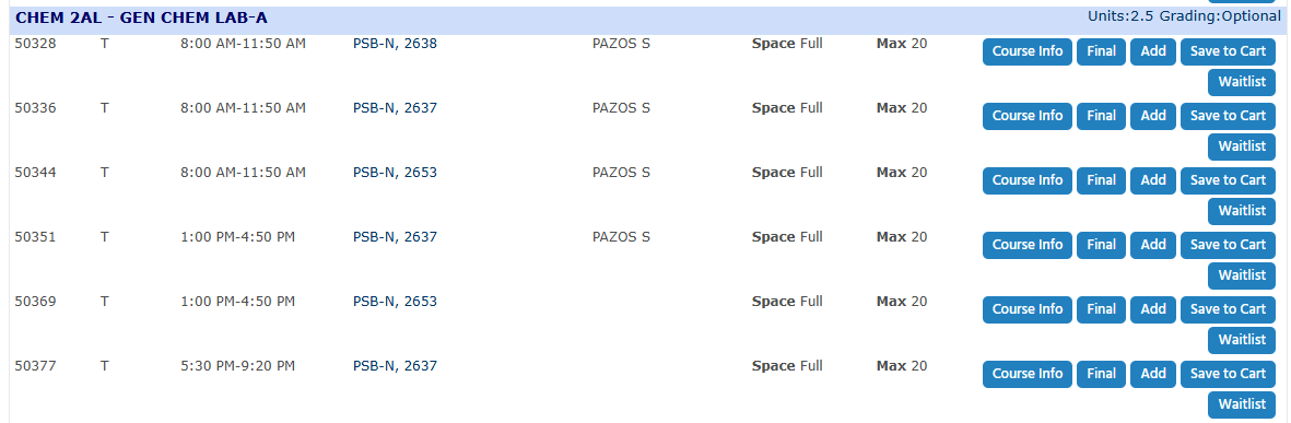 waitlist full course